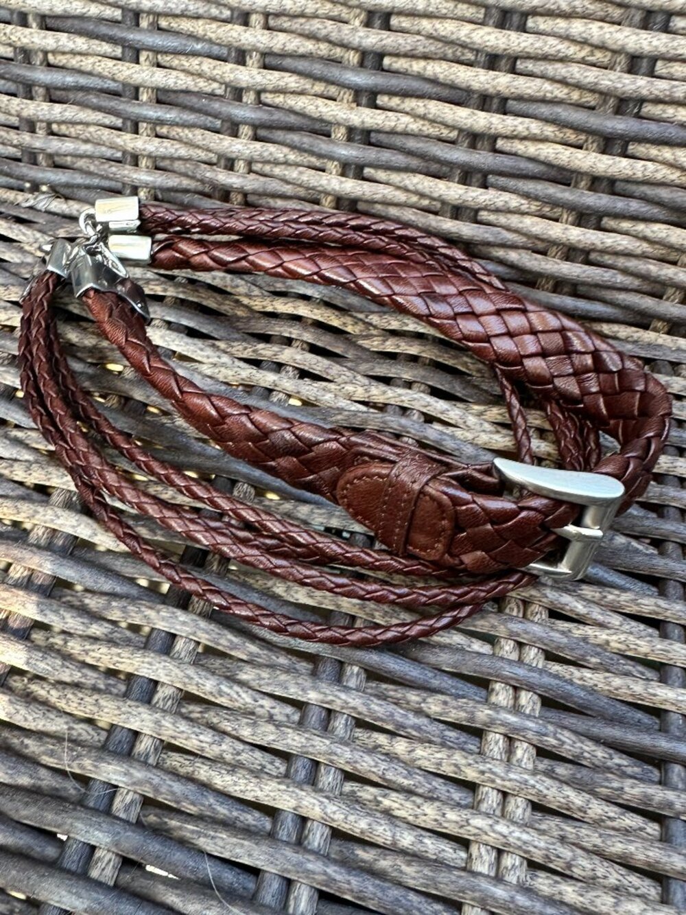 Vintage Prada Brown Leather Breaded Belt Women's Size Small?